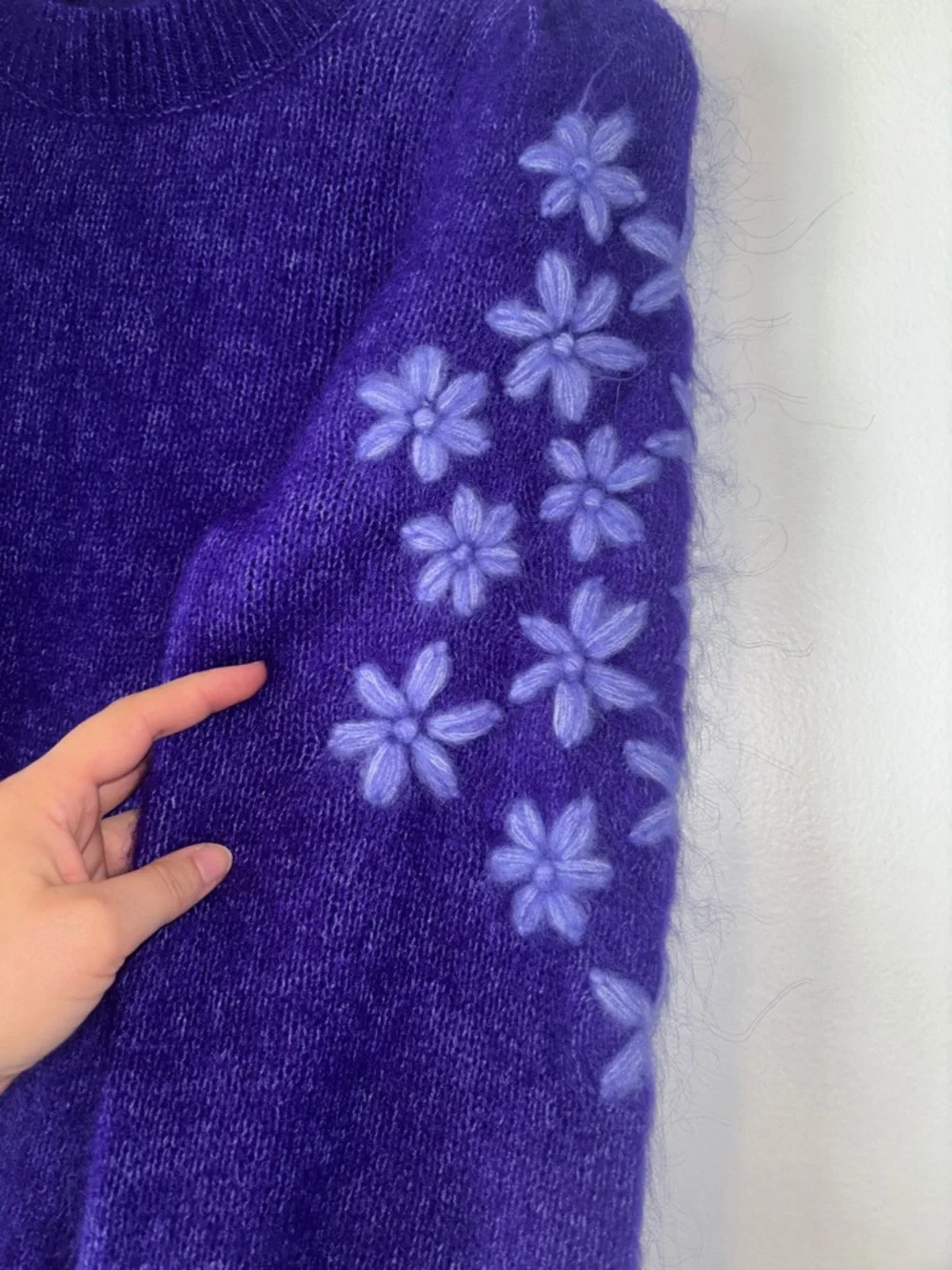 Sezane Purple Floral Sweater - Picture 4 of 6